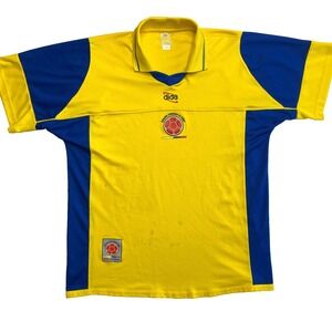 Colombiana De Futbol Jersey Mens Medium Yellow Short Sleeve Soccer Dida